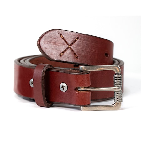 14oz Heavy Duty Work Belt With Roller Buckle For Everyday Carry, Full Grain American Leather